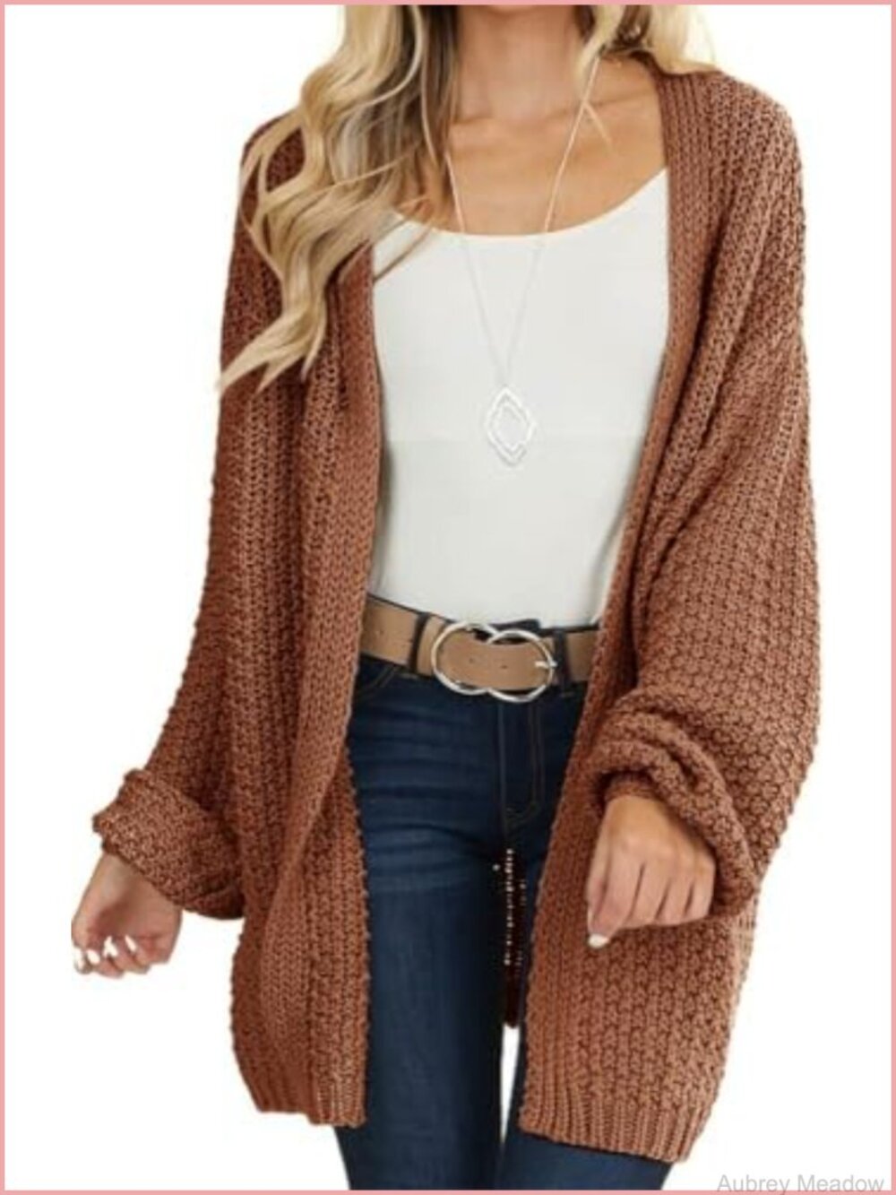 Women's Oversized Chunky Knit Open Front Cardigan Long Sleeve Slouchy Sweater